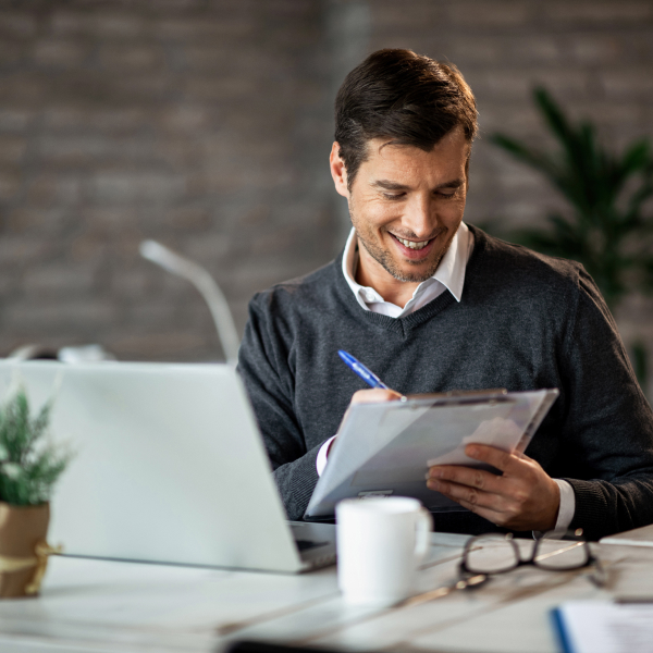 Person reviewing finances when unable to repay a loan